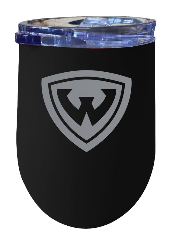 Wayne State 12 oz Engraved Insulated Wine Stainless Steel Tumbler Seafoam Officially Licensed Collegiate Product