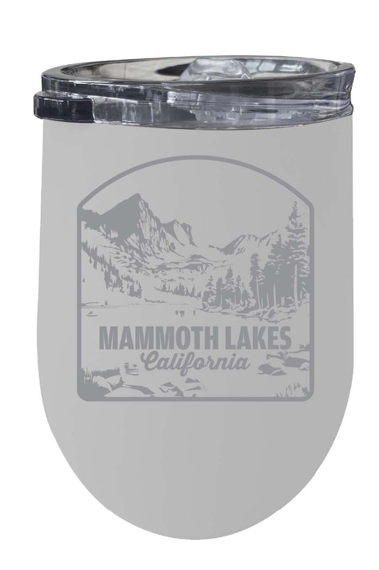Mammoth Lakes California Souvenir 12 oz Engraved Insulated Wine Stainless Steel Tumbler White 4-Pack