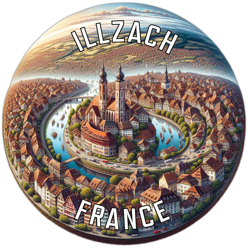 Illzach France Souvenir Die Cut Flat Magnet 6-Inch