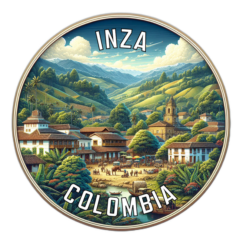 Inza Colombia Souvenir Die Cut Flat Magnet 2-Inch