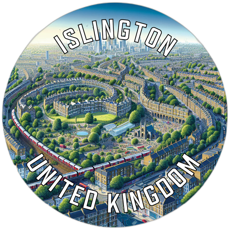 Islington United Kingdom Souvenir Die Cut Flat Magnet 6-Inch