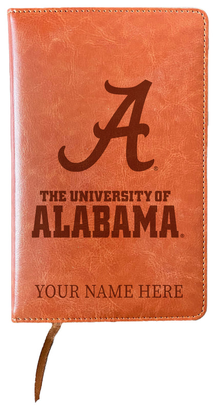Alabama Crimson Tide Customizable Engraved 8" x 5" Leather Journal Officially Licensed