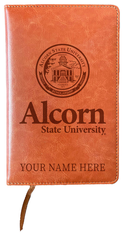 Alcorn State Braves Customizable Engraved 8" x 5" Leather Journal Officially Licensed