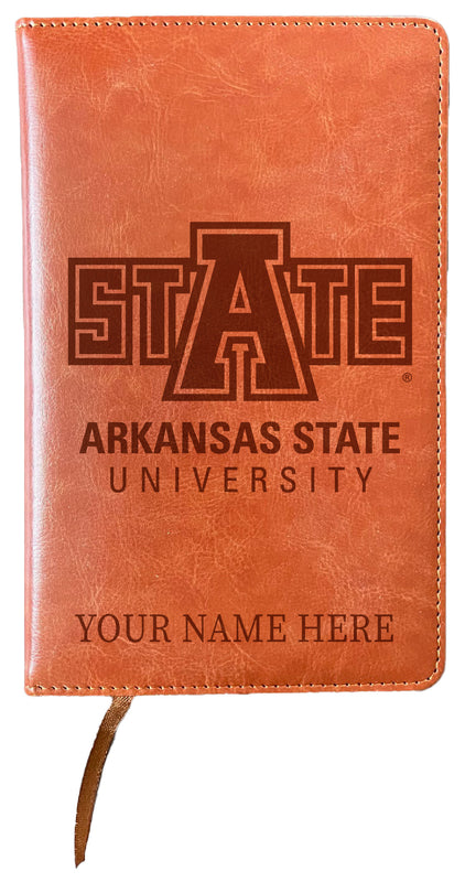 Arkansas State Customizable Engraved 8" x 5" Leather Journal Officially Licensed Collegiate Product 4-Pack