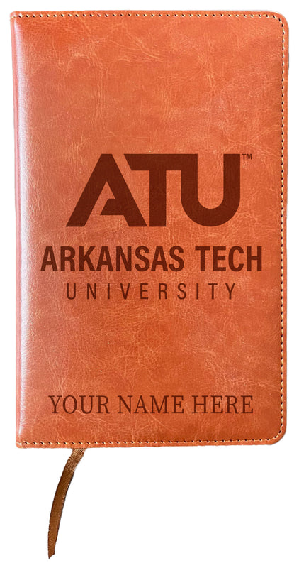 Arkansas Tech University Customizable Engraved 8" x 5" Leather Journal Officially Licensed