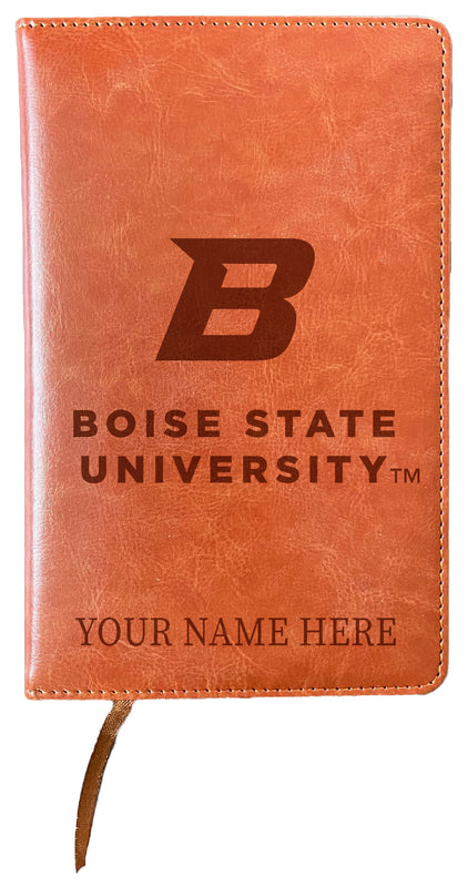 Boise State Broncos Customizable Engraved 8" x 5" Leather Journal Officially Licensed