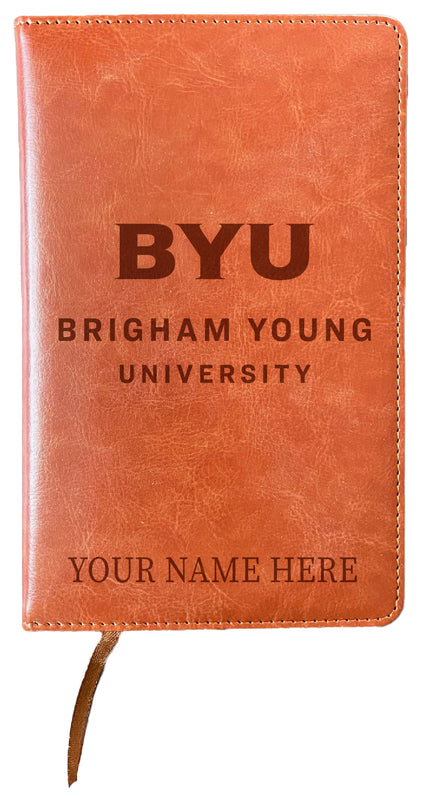 Brigham Young Cougars Customizable Engraved 8" x 5" Leather Journal Officially Licensed Collegiate Product Single