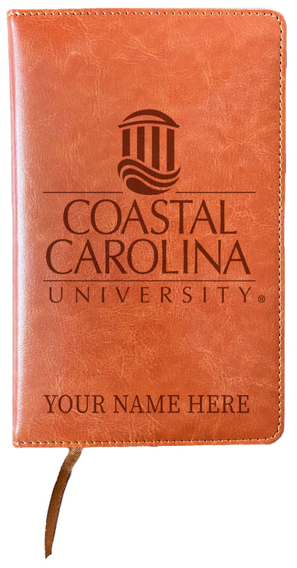 Coastal Carolina University Customizable Engraved 8" x 5" Leather Journal Officially Licensed
