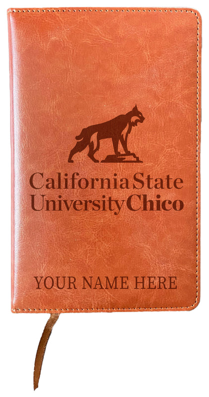 California State University, Chico Customizable Engraved 8" x 5" Leather Journal Officially Licensed