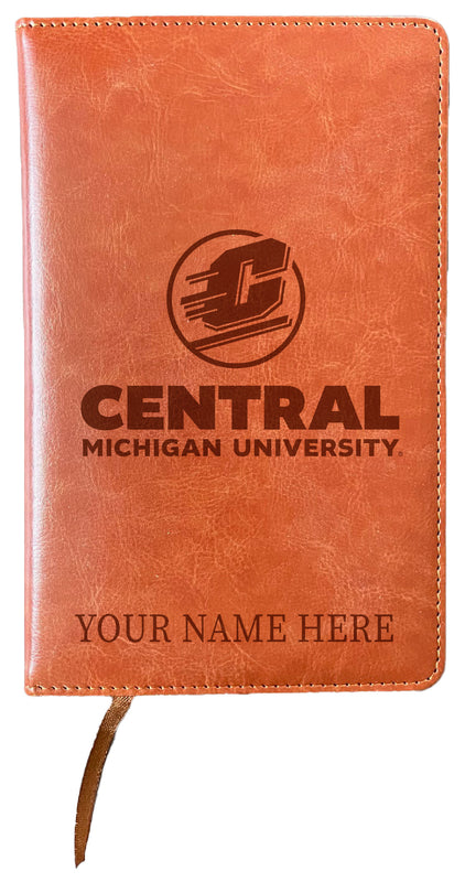 Central Michigan University Customizable Engraved 8" x 5" Leather Journal Officially Licensed