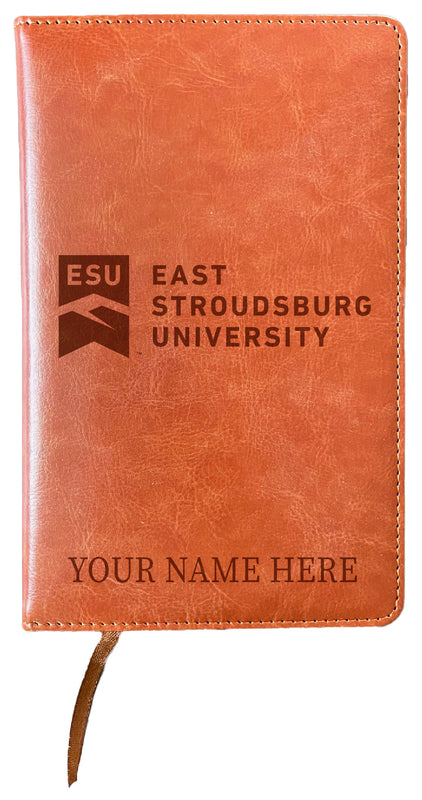 East Stroudsburg University Customizable Engraved 8" x 5" Leather Journal Officially Licensed