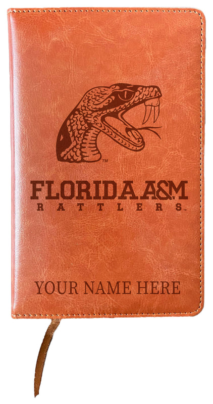 Florida A&M Rattlers Customizable Engraved 8" x 5" Leather Journal Officially Licensed