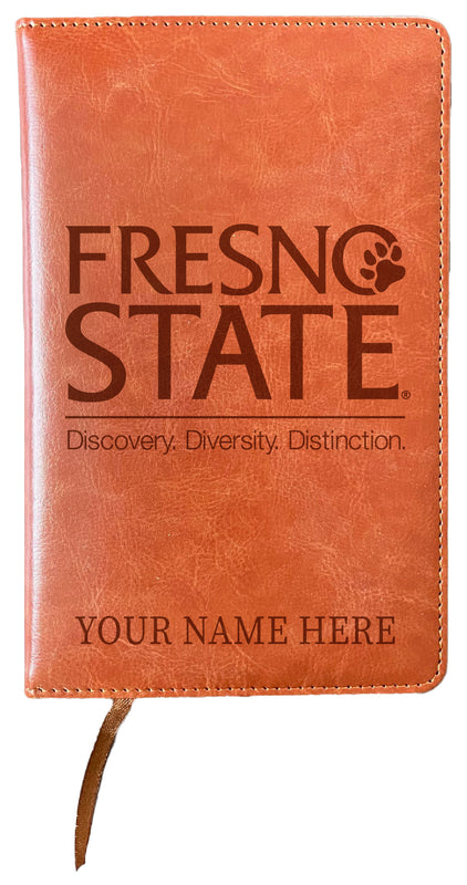 Fresno State Bulldogs Customizable Engraved 8" x 5" Leather Journal Officially Licensed Collegiate Product 4-Pack