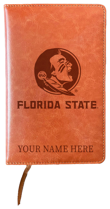 Florida State Seminoles Customizable Engraved 8" x 5" Leather Journal Officially Licensed