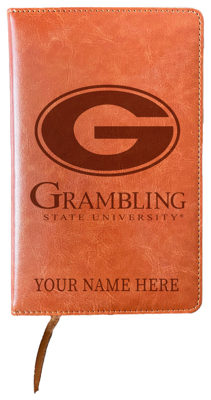 Grambling State Tigers Customizable Engraved 8" x 5" Leather Journal Officially Licensed