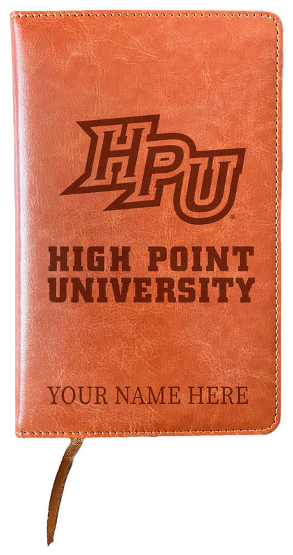 High Point University Customizable Engraved 8" x 5" Leather Journal Officially Licensed