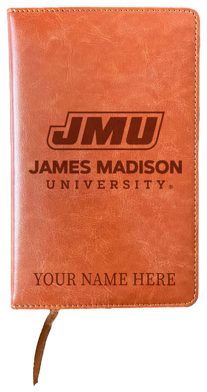 James Madison Dukes Customizable Engraved 8" x 5" Leather Journal Officially Licensed