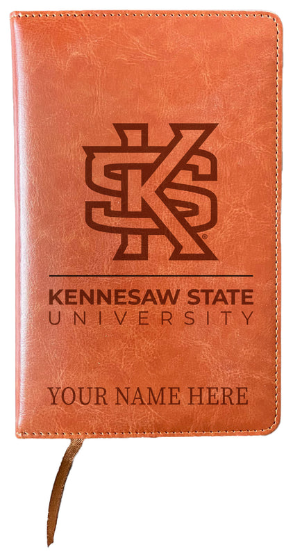 Kennesaw State University Customizable Engraved 8" x 5" Leather Journal Officially Licensed