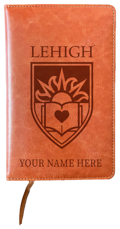 Lehigh University Mountain Hawks Customizable Engraved 8" x 5" Leather Journal Officially Licensed