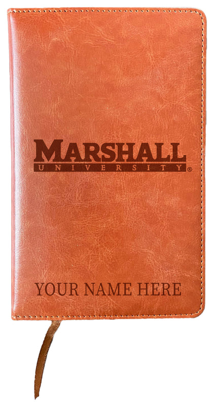 Marshall Thundering Herd Customizable Engraved 8" x 5" Leather Journal Officially Licensed