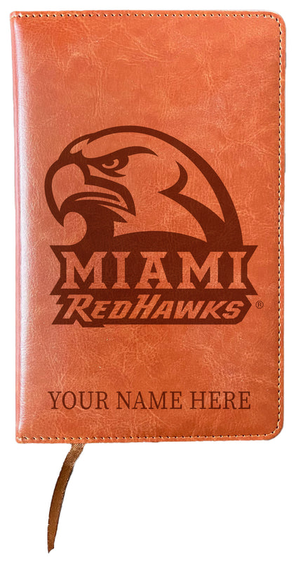 Miami University of Ohio Customizable Engraved 8" x 5" Leather Journal Officially Licensed