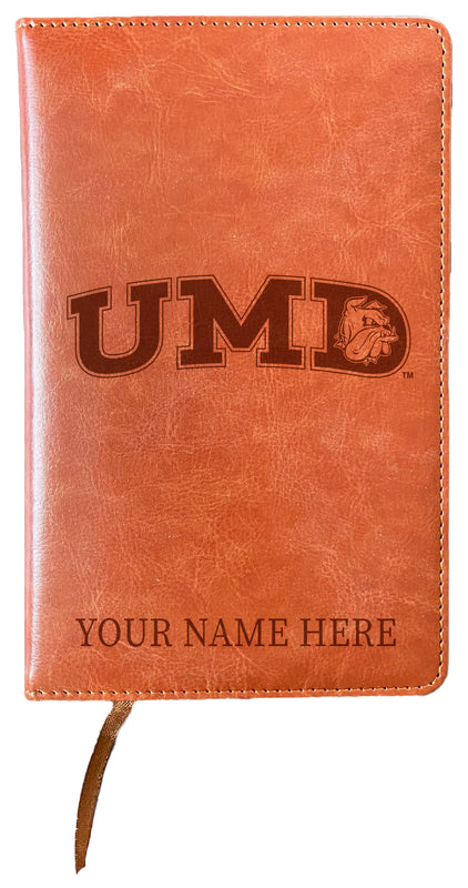 Minnesota Duluth Bulldogs Customizable Engraved 8" x 5" Leather Journal Officially Licensed