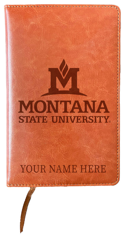 Montana State Bobcats Customizable Engraved 8" x 5" Leather Journal Officially Licensed