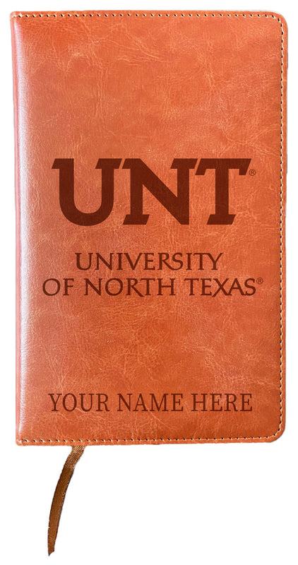 North Texas Customizable Engraved 8" x 5" Leather Journal Officially Licensed