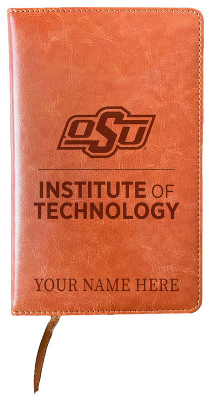 Oklahoma State Cowboys Customizable Engraved 8" x 5" Leather Journal Officially Licensed