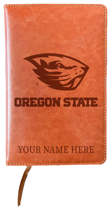 Oregon State Beavers Customizable Engraved 8" x 5" Leather Journal Officially Licensed