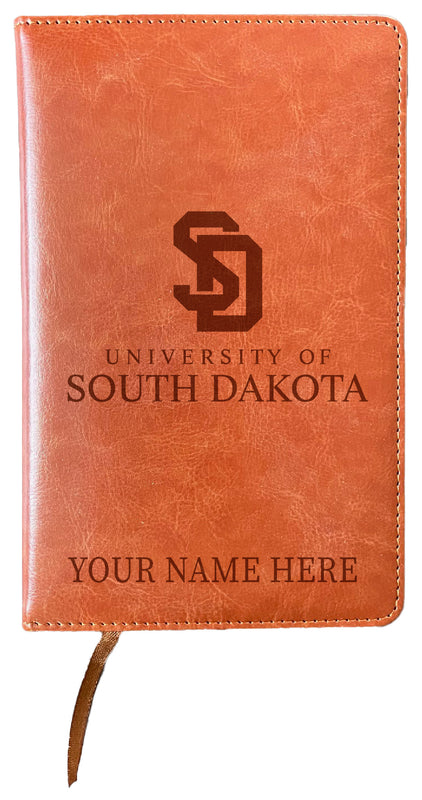 South Dakota Coyotes Customizable Engraved 8" x 5" Leather Journal Officially Licensed