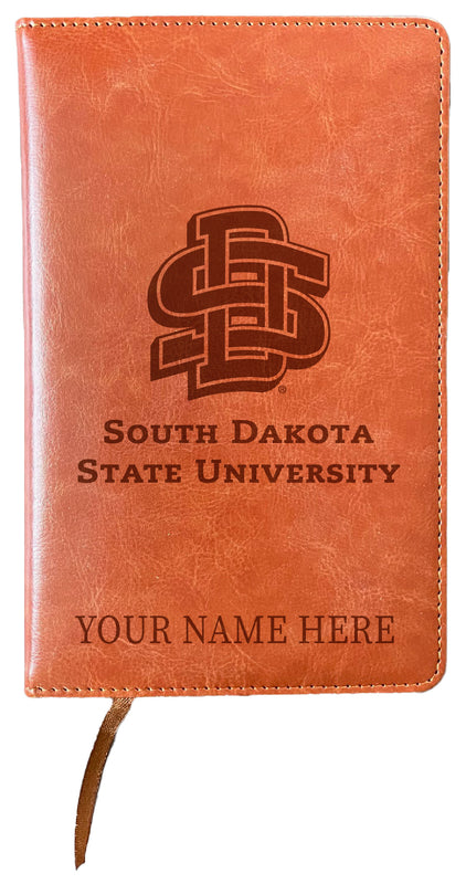South Dakota State Jackrabbits Customizable Engraved 8" x 5" Leather Journal Officially Licensed