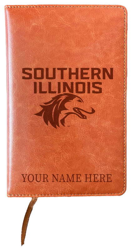 Southern Illinois Salukis Customizable Engraved 8" x 5" Leather Journal Officially Licensed