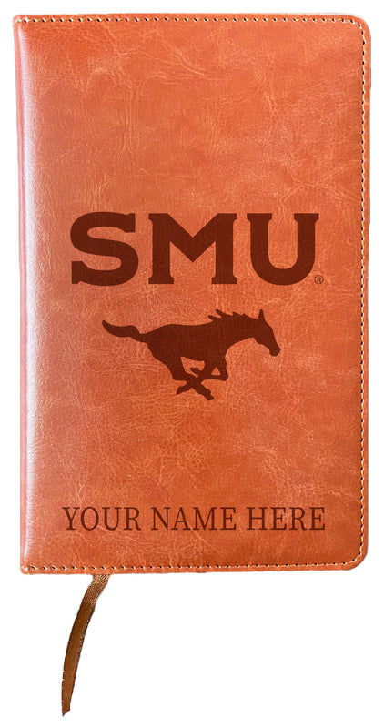 Southern Methodist University Customizable Engraved 8" x 5" Leather Journal Officially Licensed
