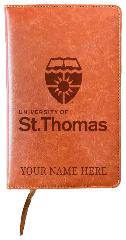 University of St. Thomas Customizable Engraved 8" x 5" Leather Journal Officially Licensed