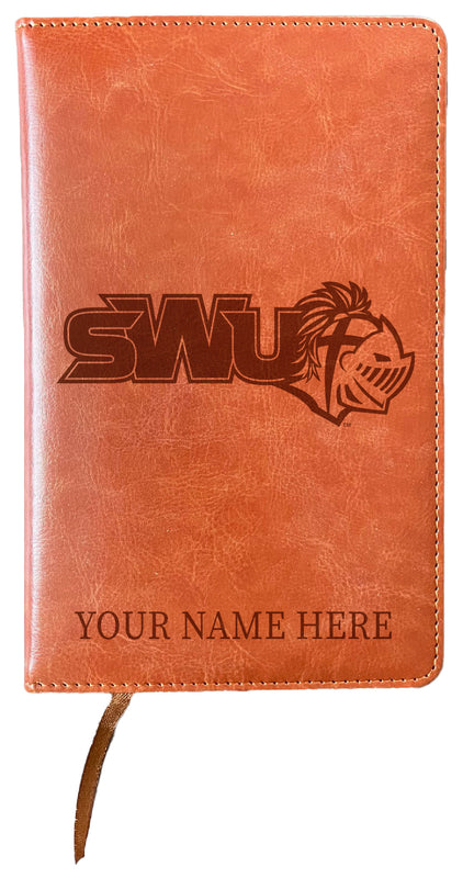 Southern Wesleyan University Customizable Engraved 8" x 5" Leather Journal Officially Licensed Collegiate Product 4-Pack