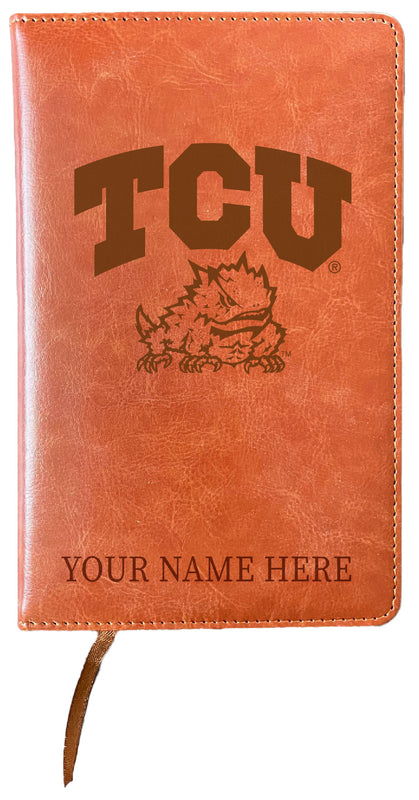 Texas Christian University Customizable Engraved 8" x 5" Leather Journal Officially Licensed