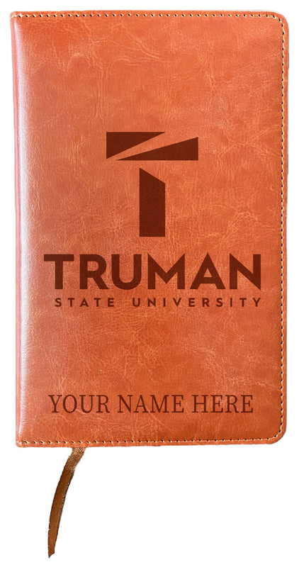 Truman State University Customizable Engraved 8" x 5" Leather Journal Officially Licensed