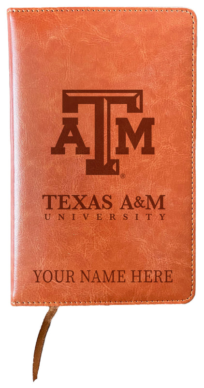 Texas A&M Aggies Customizable Engraved 8" x 5" Leather Journal Officially Licensed