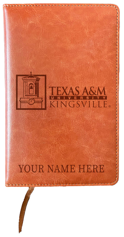 Texas A&M Kingsville Javelinas Customizable Engraved 8" x 5" Leather Journal Officially Licensed