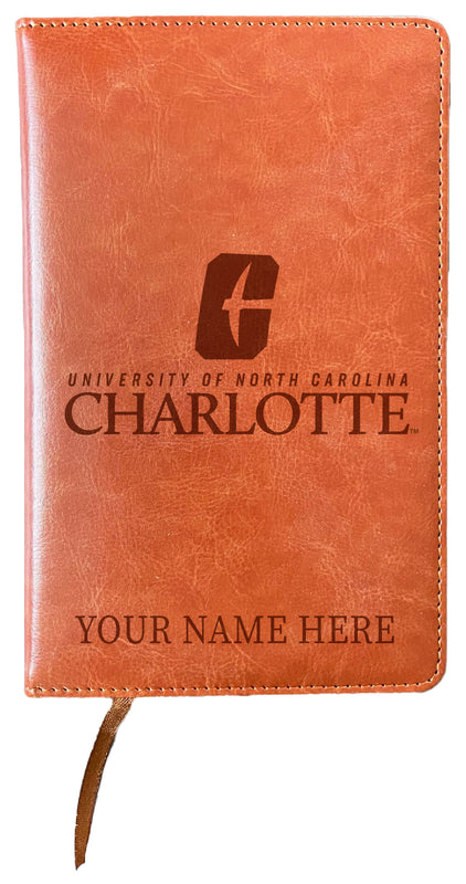 North Carolina Charlotte Forty-Niners Customizable Engraved 8" x 5" Leather Journal Officially Licensed