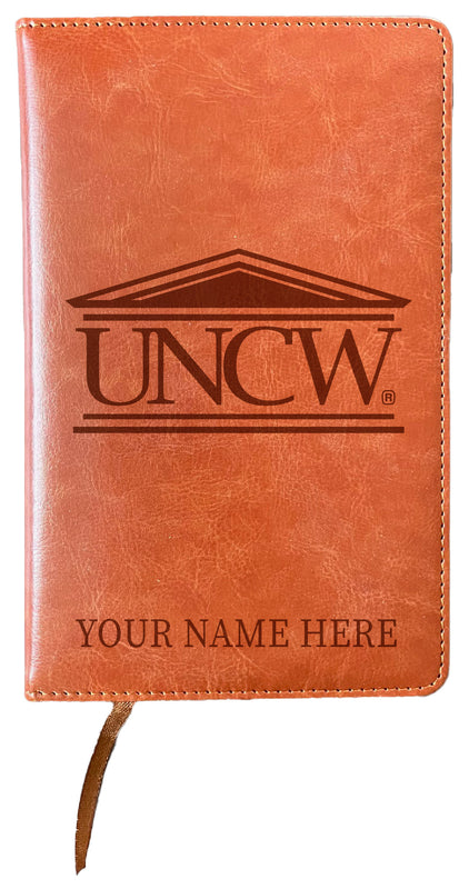 North Carolina Wilmington Seahawks Customizable Engraved 8" x 5" Leather Journal Officially Licensed