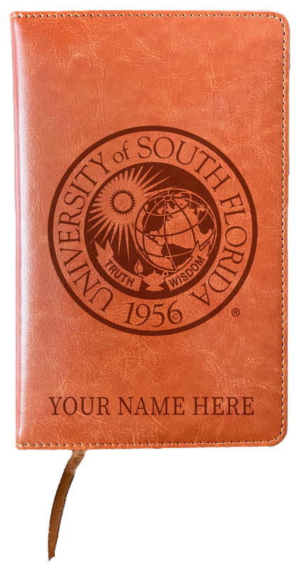 South Florida Bulls Customizable Engraved 8" x 5" Leather Journal Officially Licensed