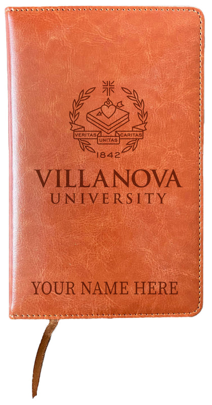 Villanova Wildcats Customizable Engraved 8" x 5" Leather Journal Officially Licensed