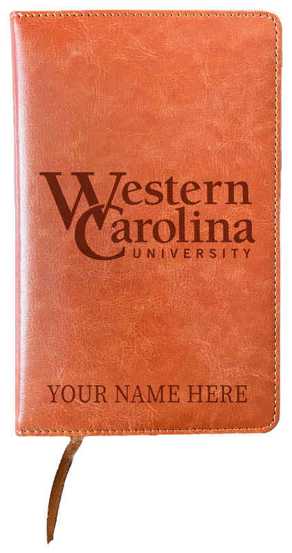 Western Carolina University Customizable Engraved 8" x 5" Leather Journal Officially Licensed