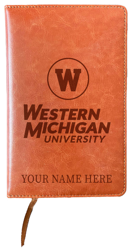 Western Michigan University Customizable Engraved 8" x 5" Leather Journal Officially Licensed