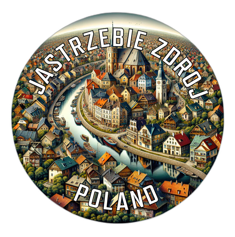Jastrzebie Zdroj Poland Souvenir Die Cut Flat Magnet 6-Inch