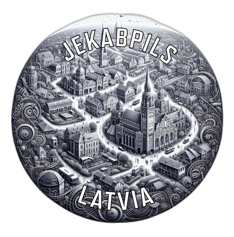Jekabpils Latvia Souvenir Die Cut Flat Magnet 2-Inch