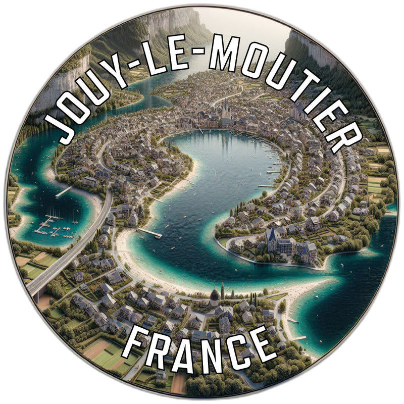 Jouy le Moutier France Souvenir Die Cut Flat Magnet 2-Inch