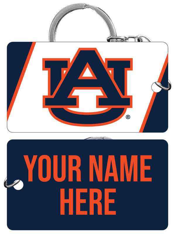 Auburn Tigers Customizable Acrylic Keychain 1.5" x 2.75" Officially Licensed Collegiate Product 4-Pack
